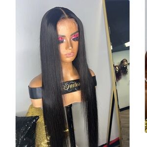 30 inch natural color 4x4 hd glueless closure wig